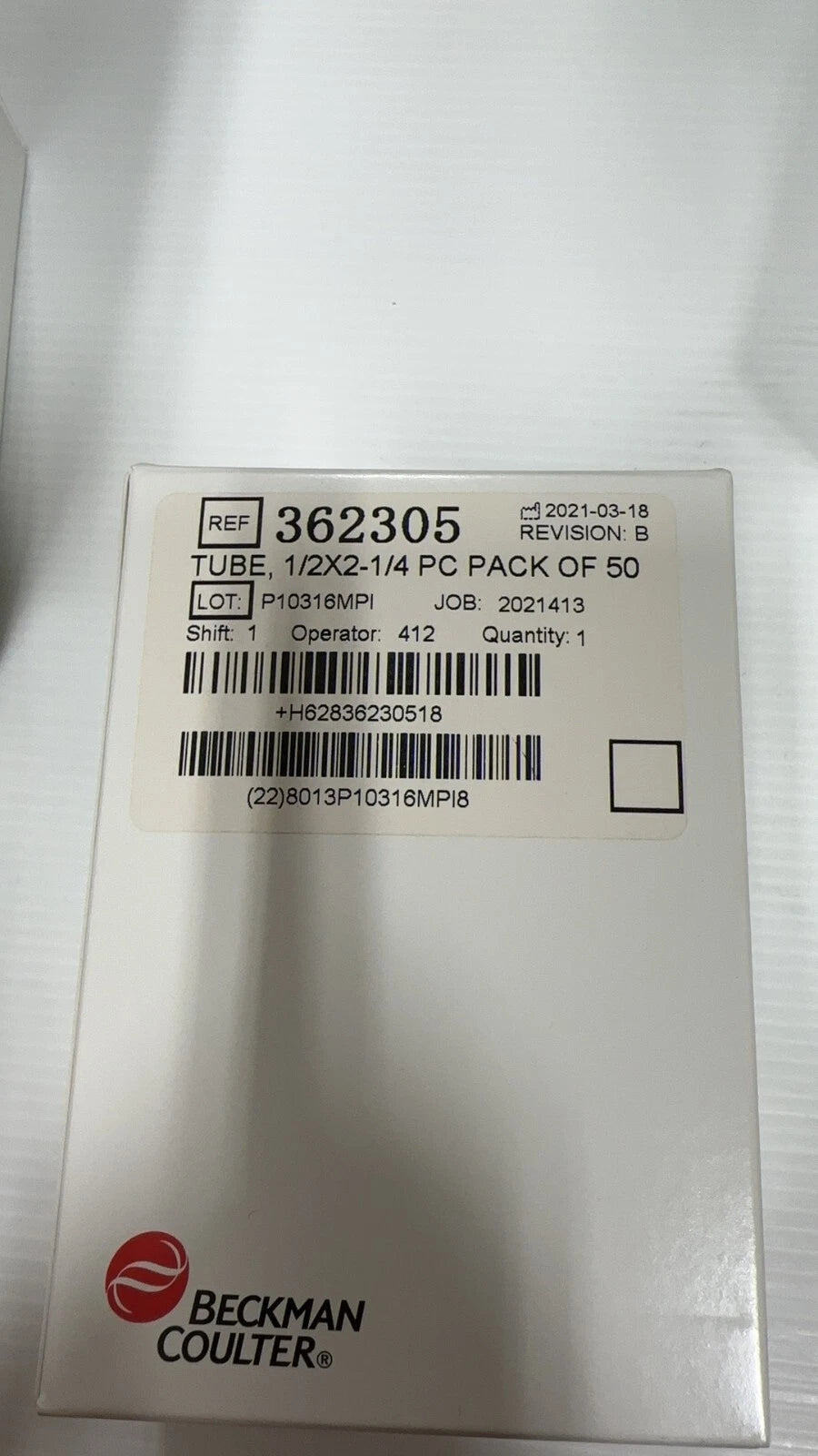 Beckman Coulter 362305 Centrifuge Polycarbonate Tube, 13 x 56mm, 50/Pk