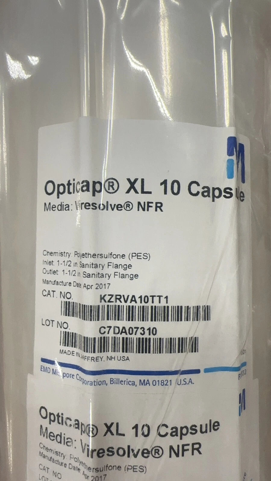 Millipore KZRVA10TT1 Opticap XL10 Viresolve NFR 1-1/2 in. TC/TC