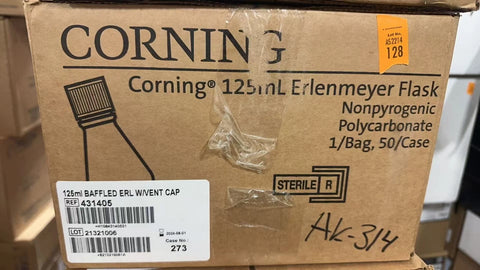 Corning 431405 125ml Baffled Polycarbonate Erlenmeyer Flask with Vent Cap
