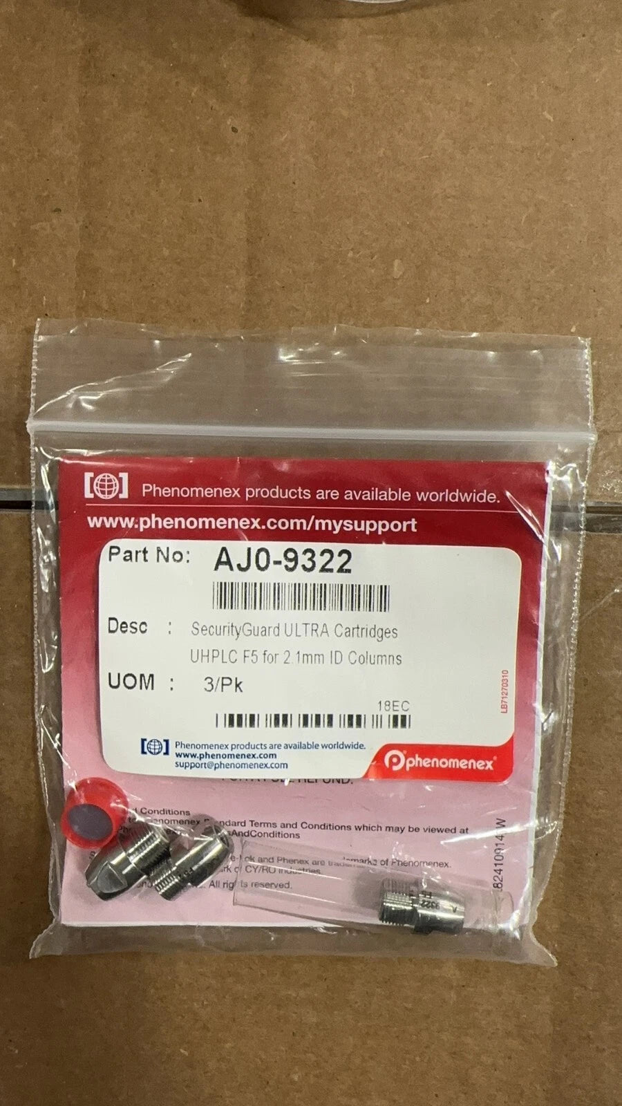 Phenomenex AJ0-9322 SecurityGuard ULTRA Cartridges UHPLC 2.1mm ID Columns, 3/PK