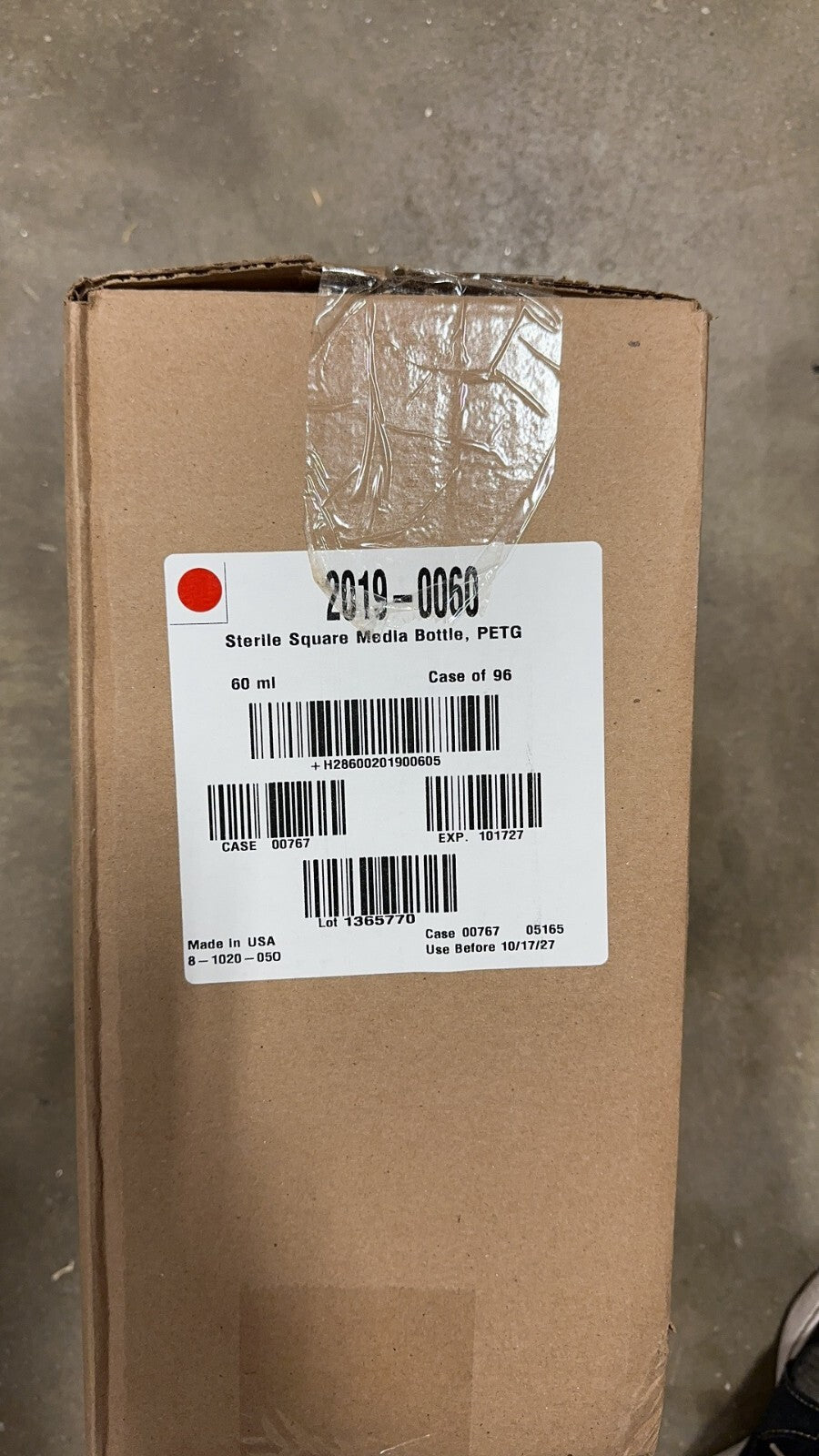 Thermo 2019-0060 Nalgene Square PETG Media Bottles with Closure