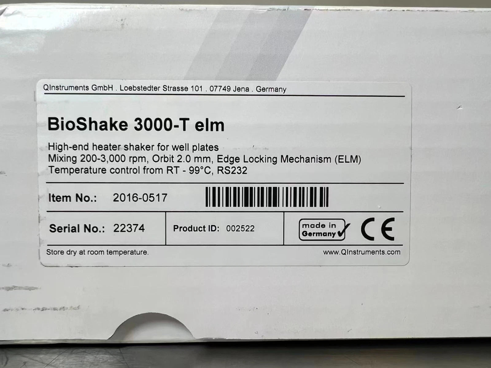 Q INSTRUMENTS BIOSHAKE 3000-T ELM thermo Shaker 2016-0517