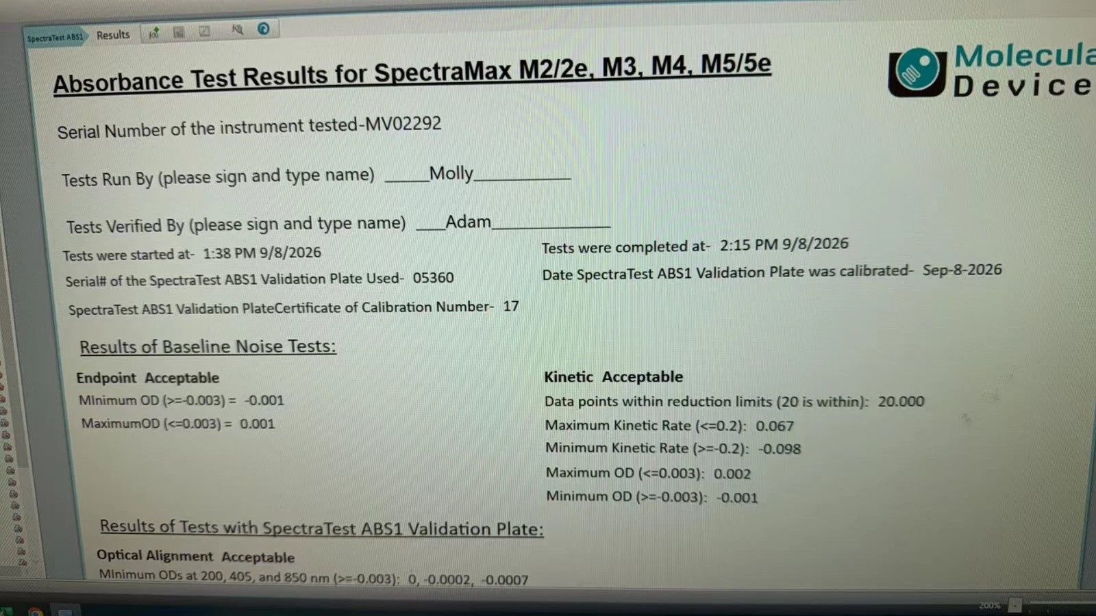 Molecular Devices SpectraMax M5 Plate Reader with Calibration and Warranty