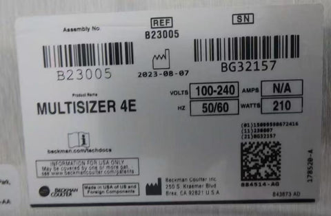 2023 Beckman Coulter Multisizer 4E Coulter Counter Particle Size Analyzer