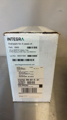 1 case of  XYZ RACKS INTEGRA 6565 125 uL STERILE 384 TIPS FOR VIAFLO 96 384 MINI