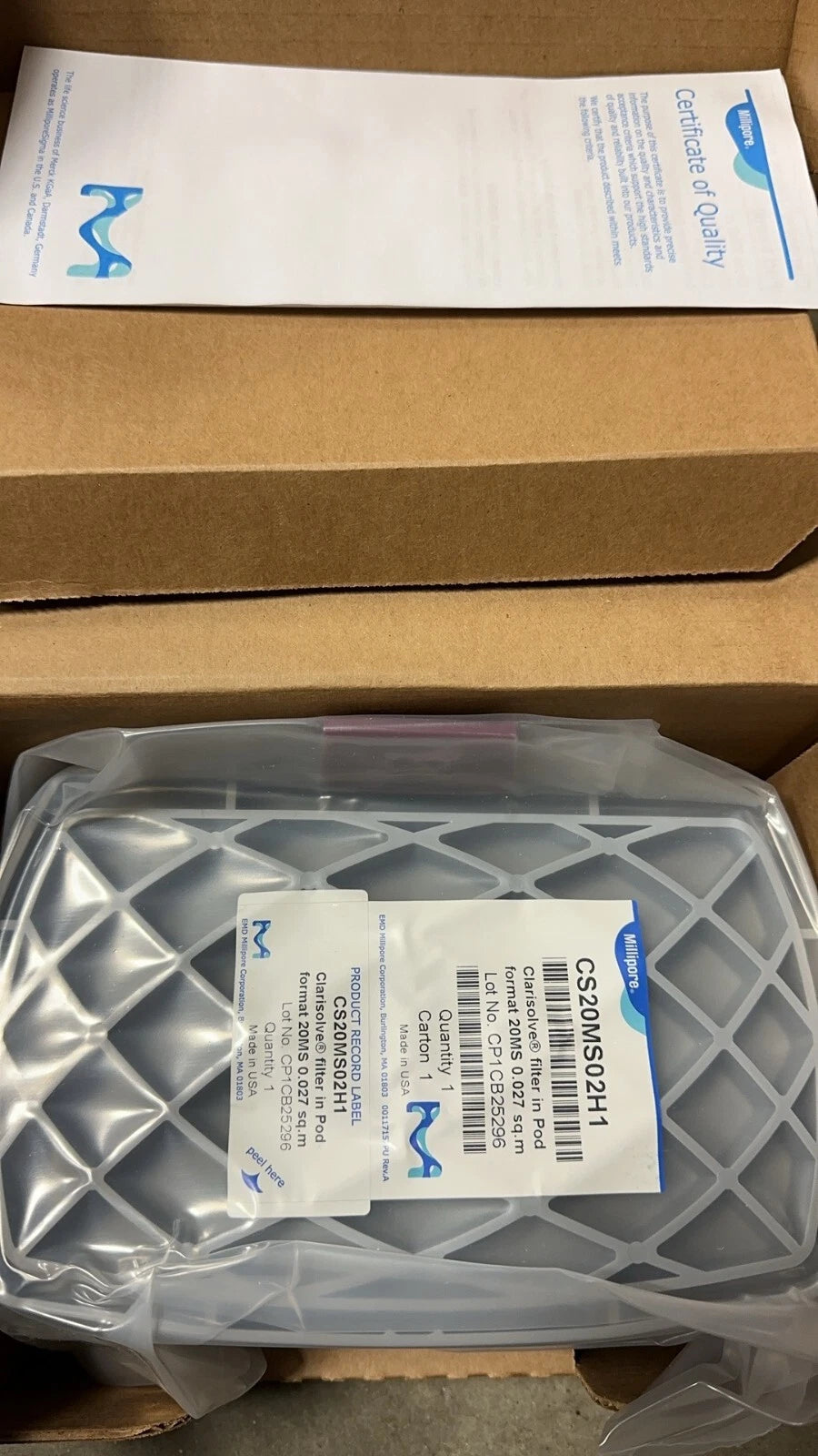Millipore CS20MS01H1 Clarisolve 20 μm Lab Scale Depth Filters, 0.014 m2