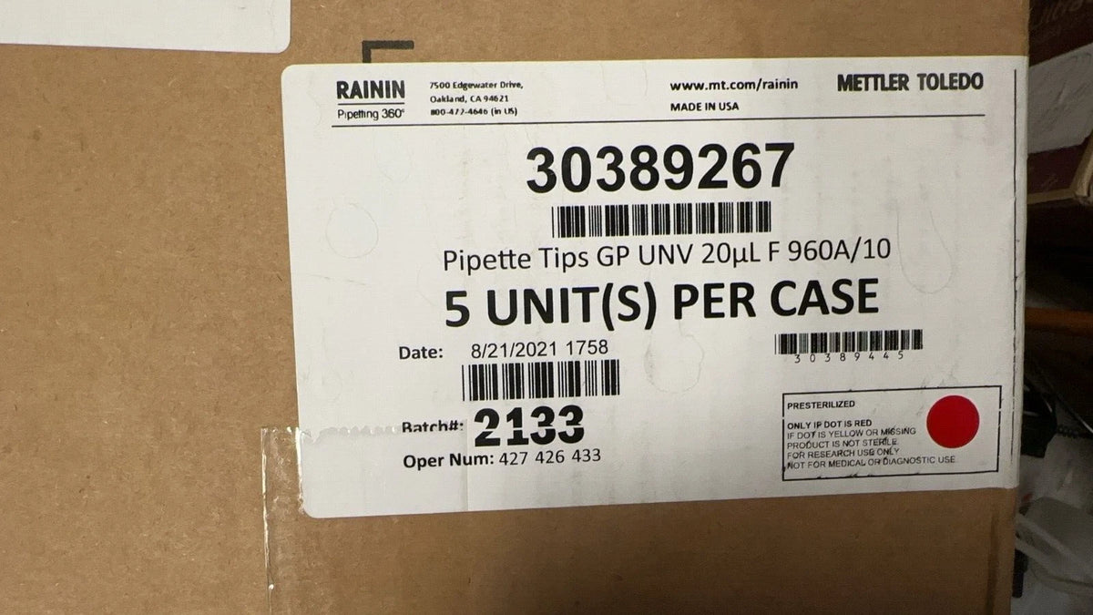 Rainin 30389267 BioClean Universal 20uL/100uL Pipette Tips F 960A/10, 5 uints/CS
