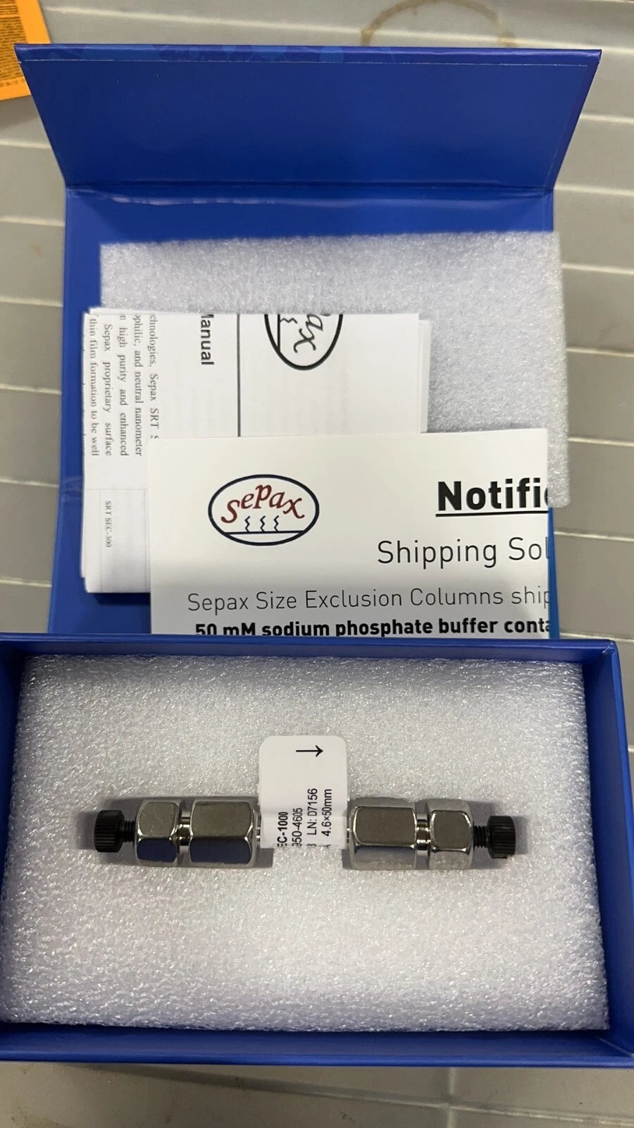 Sepax 215950-4605 SEC-1000 5 µm 1000 Å 4.6×50mm HPLC Column