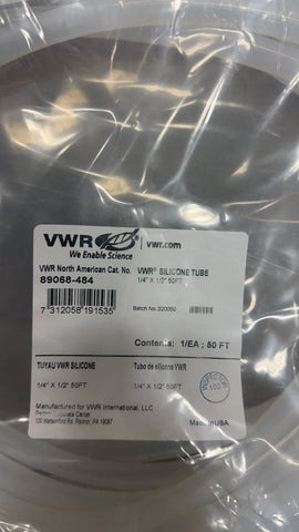 VWR 89068-484 Silicone Tubing 0.250 x 0.500", 50 FT