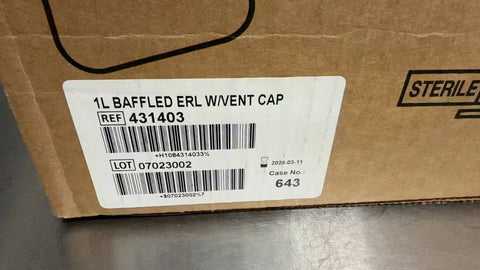 CORNING 431403 1L Baffled ERL Flask with Vent Cap