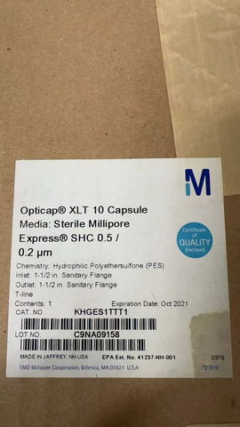 NEW Millipore Opticap Sterile XLT 30 Millipore Express Capsule KHGES3TTT1