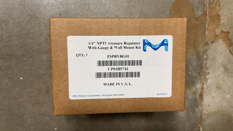 New! Millipore ZSPRVBG01 1/4 NPFT pressure regulator with gauge and wall mount