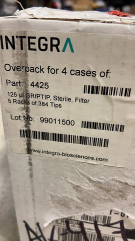Integra 4425 Box of 4 - 125uL Sterile Filter 5 Rack of 384 tips, total 7680 tips