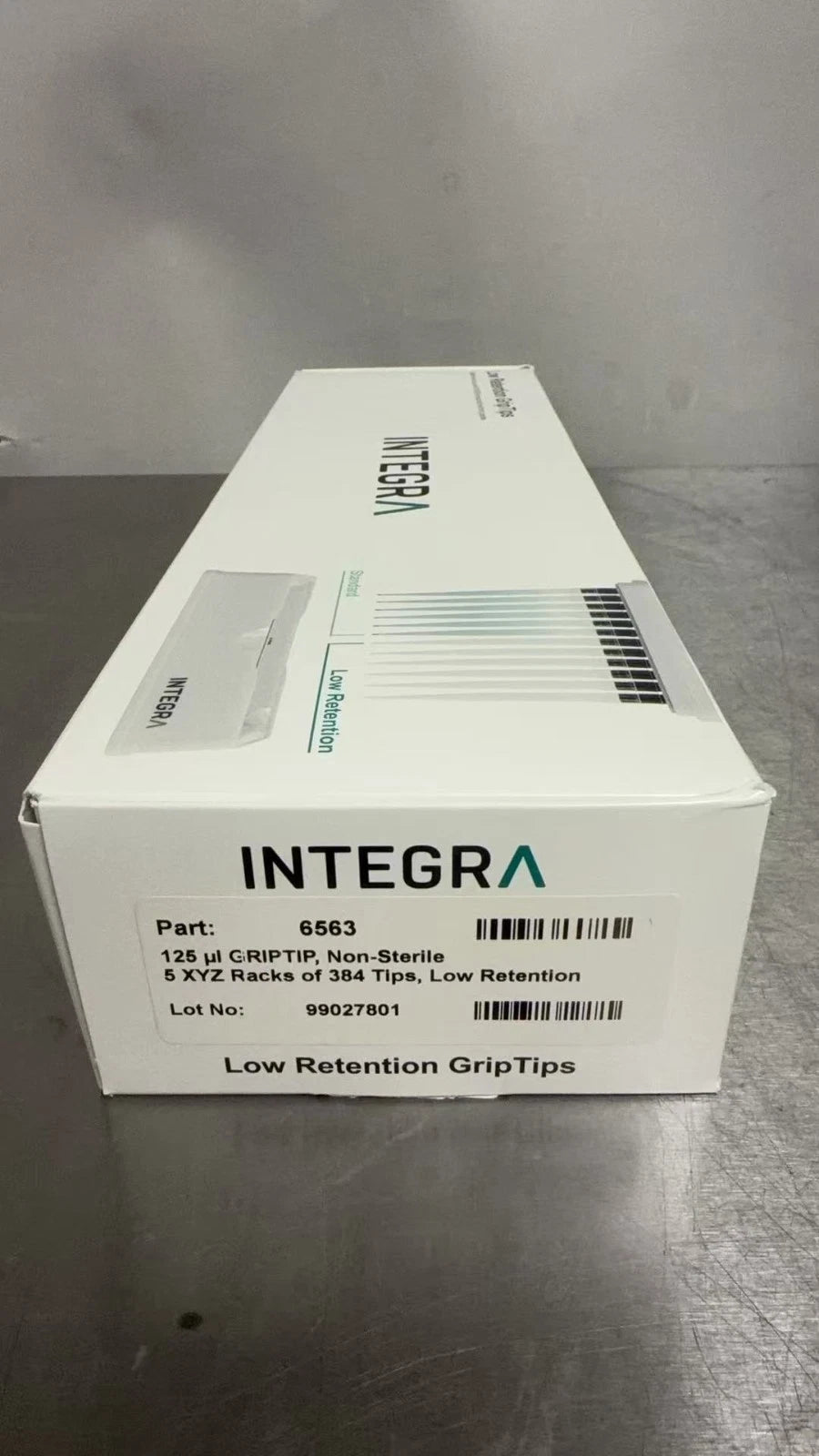 BOX 5 XYZ RACKS INTEGRA 6563 125 uL STERILE 384 TIPS, low Retention