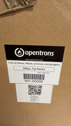 (4800/Cs) OPENTRONS OT-2 300uL Pipet Tips 50x96 Racked 991-00008