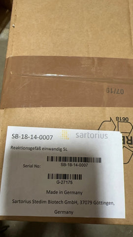 Sartorius SB-18-14-0007, Single Wall Reaction vessel 5L
