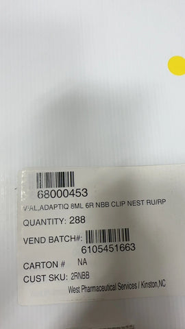 West Pharmaceutical Services 68000453 ADAPTIQ 8ml 6R NBB VIAL