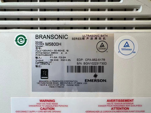 TESTED WORKING Bransonic M5800H Ultrasonic Cleaner Mechanical Timer Heat 2.5Gal