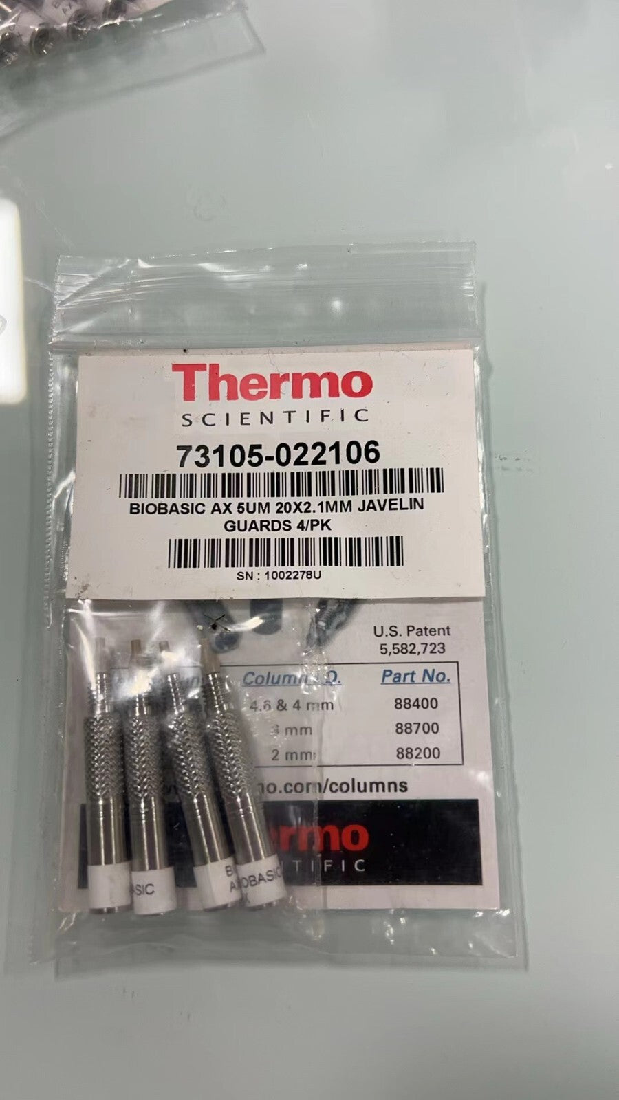 Thermo Scientific 73105-022106 BioBasic AX Javelin Guard 20x2.1mm 5µm, 4/PK