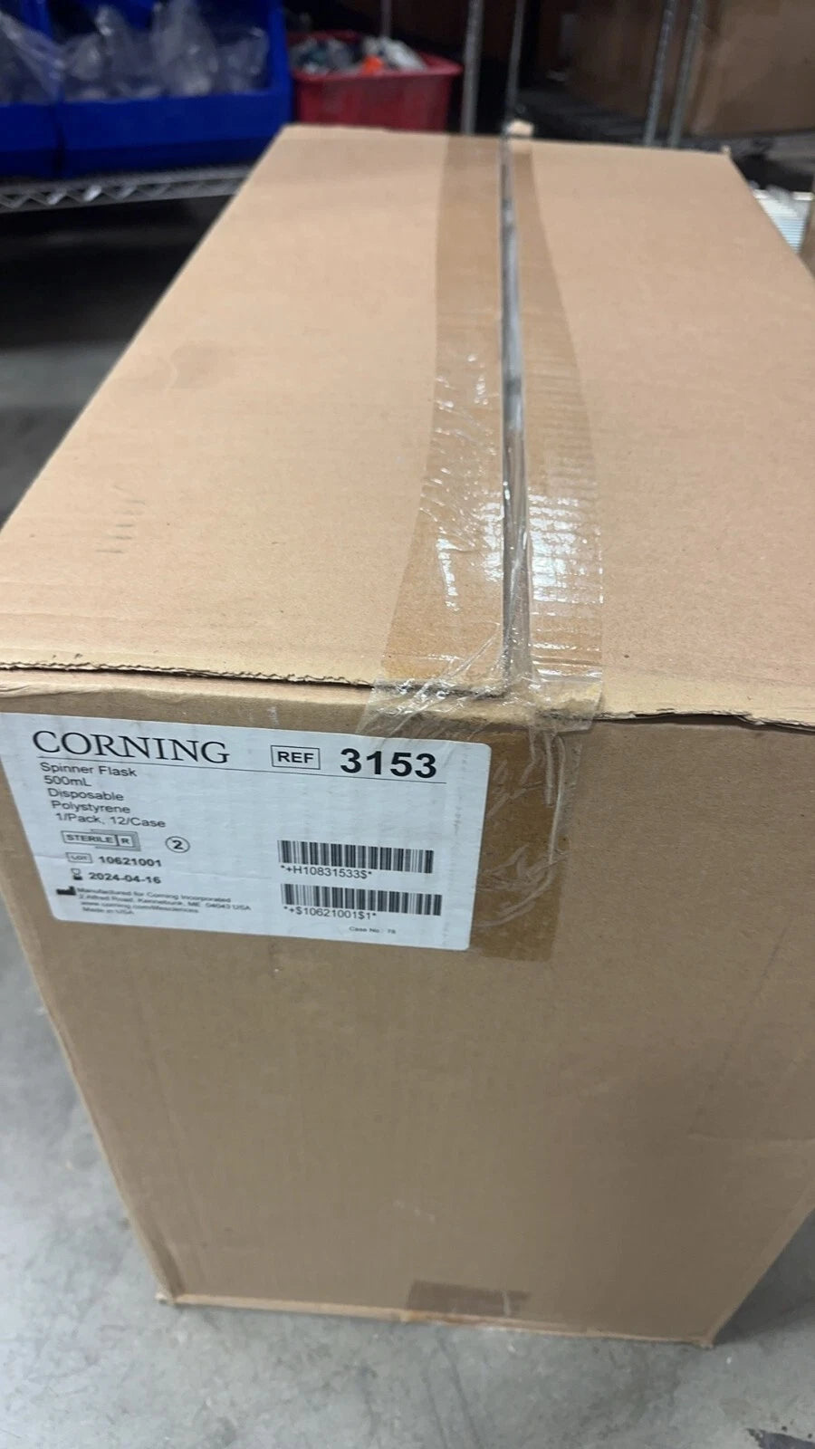 Corning 3153 500 mL Disposable Spinner Flask with 100 mm Top Cap, 12/CS