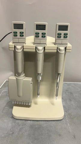 Lot of 3 Rainin Pipet-Lite LTS 8 Channel 1200, single channel 200 and 20 pipette